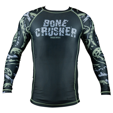 PRIDE OR DIE bone crusher 2 long sleeve RASHGUARD - BLACk